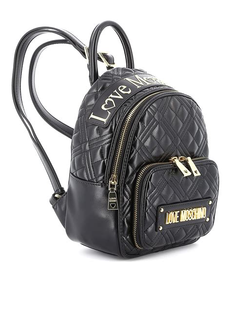 love moschino faux leather quilted backpack|love moschino embossed backpack.